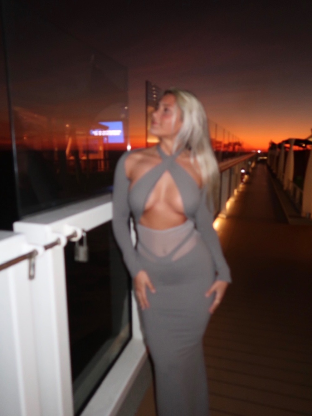 Gray Cutout Maxi Dress Evening Dress
